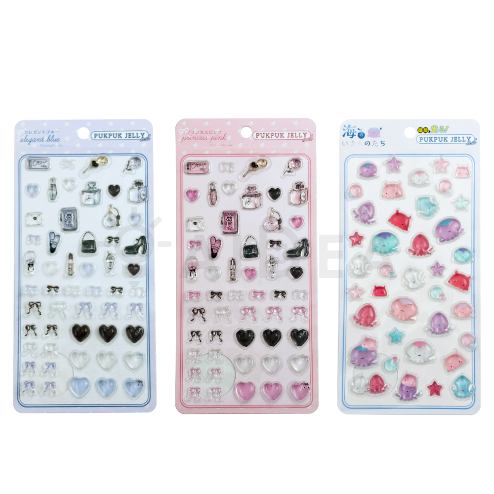 ぷくぷくジェリーシール　CUTE＆蓄光海のいきものたち　３種セット