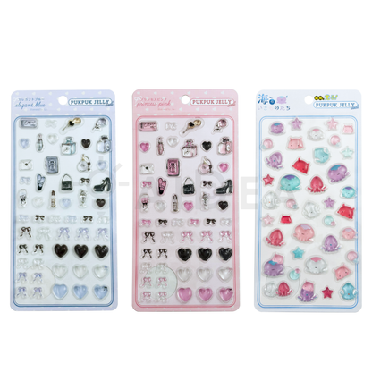 ぷくぷくジェリーシール　CUTE＆蓄光海のいきものたち　３種セット
