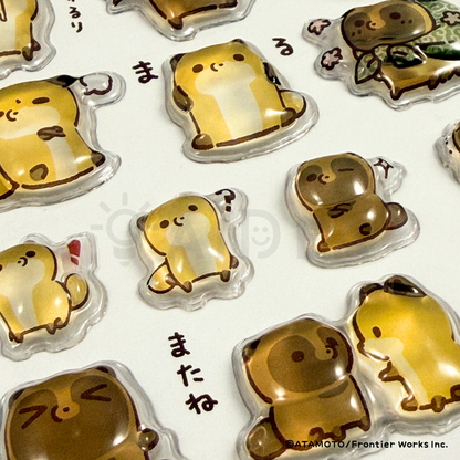 ぷくぷくジェリーシール　タヌキとキツネ　3種セット