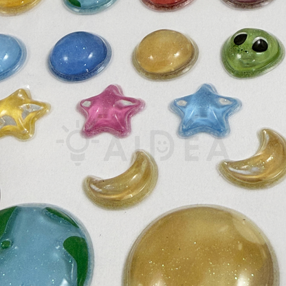 ぷくぷくジェリーシール　宇宙のなかまたち　３種セット